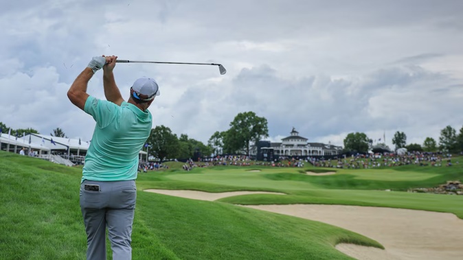 Ryan Fox in action during the PGA Championship. Fox played alongside Grayson Murray in the third round of the tournament. Photo / Getty Images
