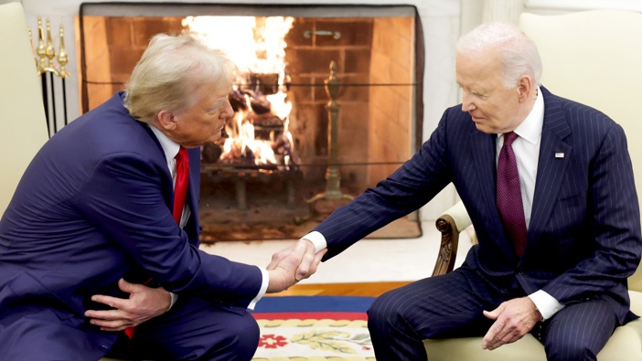 President Biden continued the tradition inviting the newly-elected president to meet at the White House after Trump won the presidential election on November 5. (Photo by Alex Wong/Getty Images)