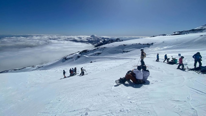 Skiers on the Whakapapa ski field on Mt Ruapehu. Photo / Supplied