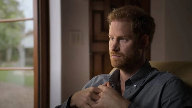 Prince Harry in the mental health docuseries The Me You Can't See. Photo / Apple +