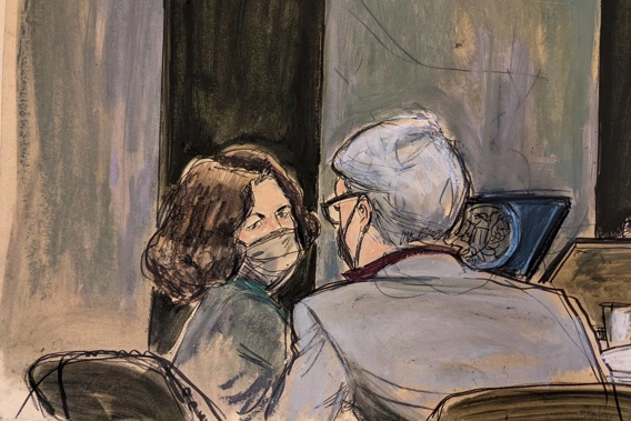 Ghislaine Maxwell conferring with her defence attorney Bobbi Sternheim before the start of her sex abuse trial last week. (Photo / AP)