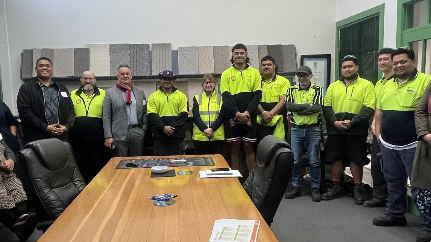 A Project Fetu site visit. The programme aims to help Pacific and rural workers through hybrid, community-based learning.