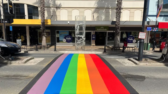 Gisborne’s rainbow pedestrian crossing has been restored. Photo / File