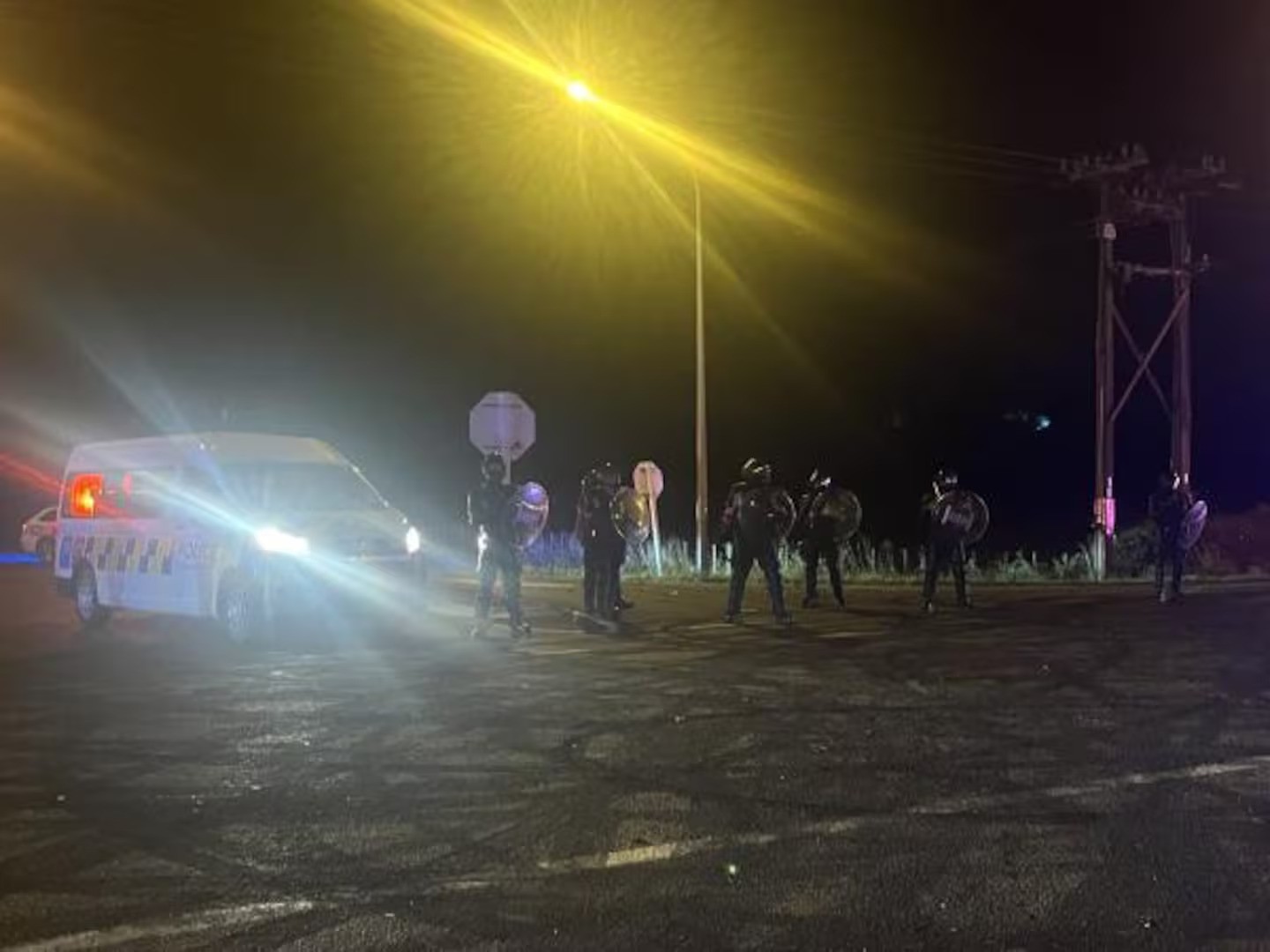 Projectiles thrown at police cars as officers shut down huge boy racer gathering