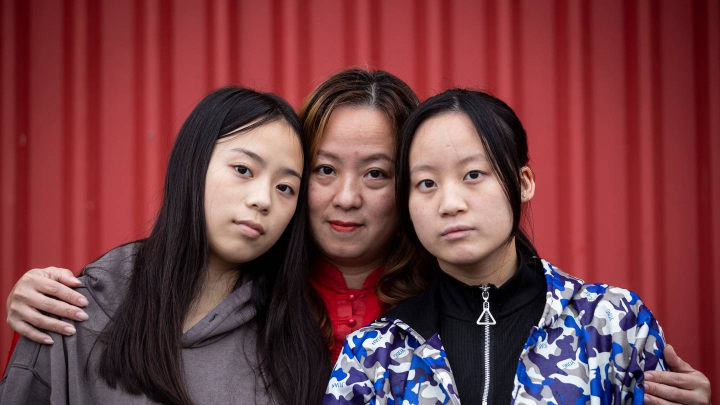 Tawain-born mother Eva Chen with her teenage daughters Claudia Wen, left, and Annemarie Wen. Photo / Jason Oxenham