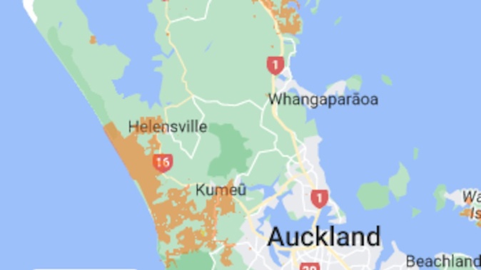 The Vector outage map as of 1pm May 31. Photo / Vector