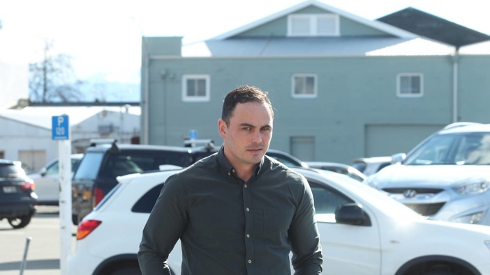 Former All Black Zac Guildford outside the Masterton District Court in January. (Photo / Jack Crossland)