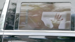 Former US President Donald Trump leaves his resort in Florida en route to his court appearance in Miami. Photo / AP