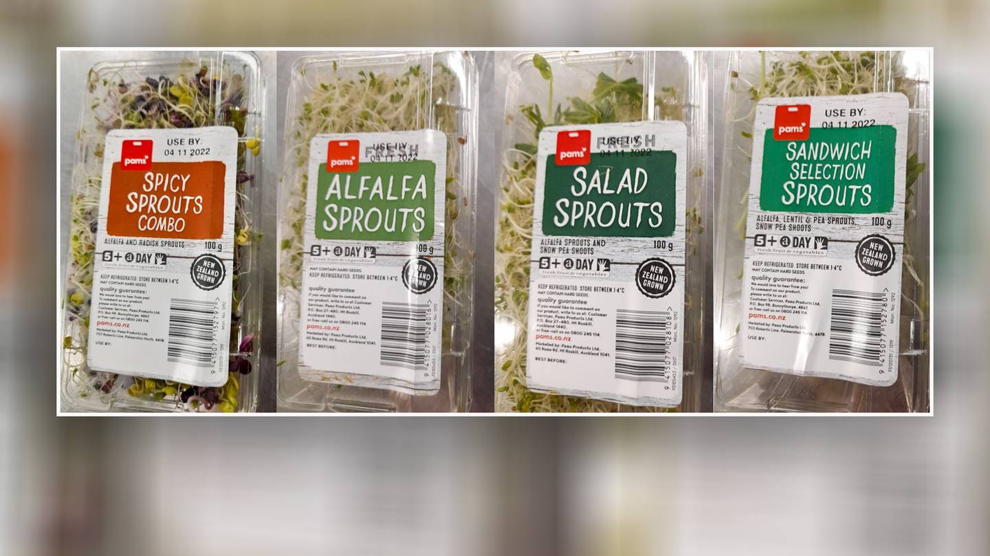 Foodstuffs Own Brands Ltd has recalled multiple types of Pam's brand sprouts due to the possible presence of salmonella. Photo / Ministry of Primary Industries