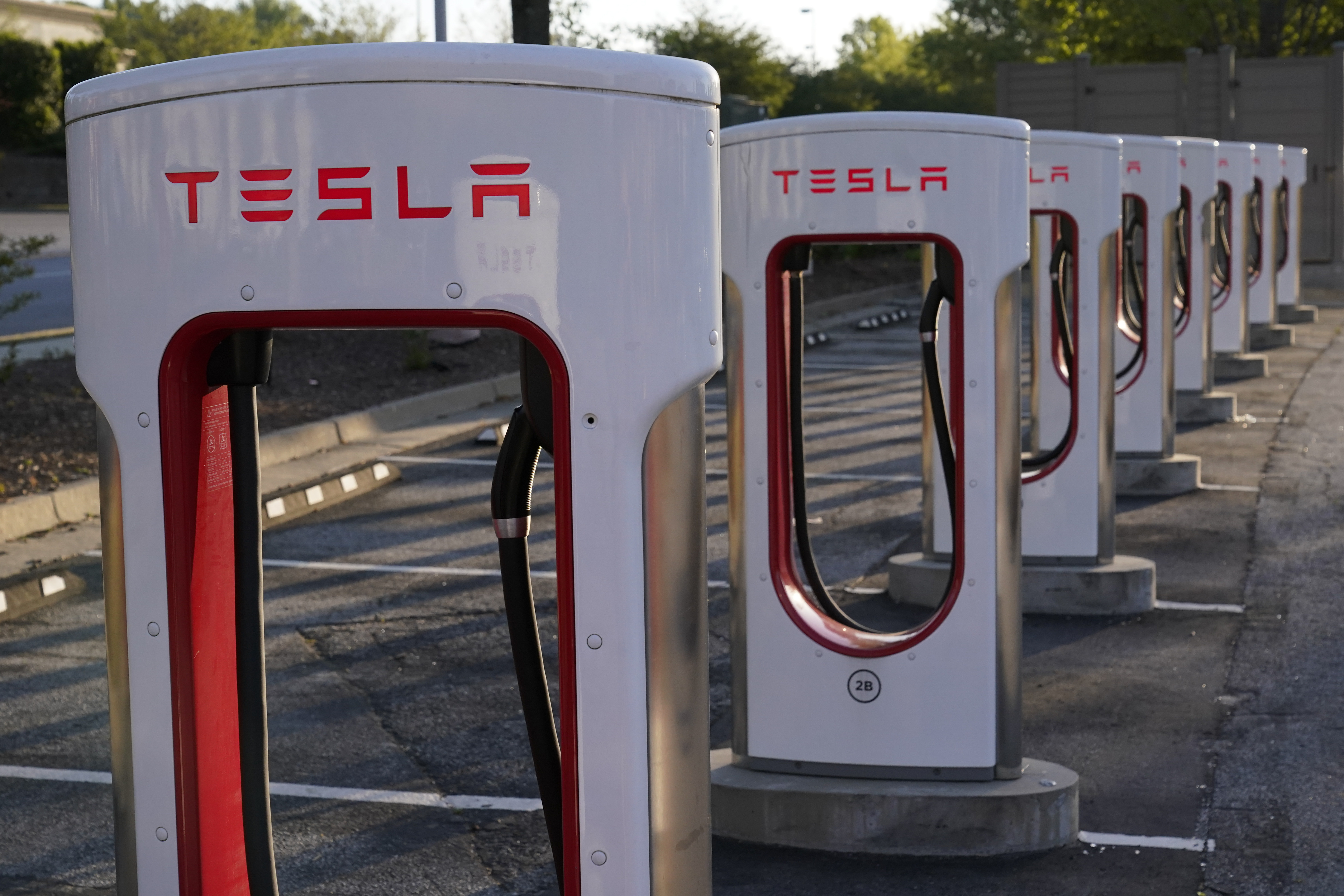 Tesla Supercharger station. Photo / AP
