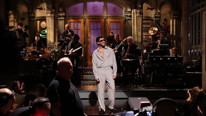 Host Bad Bunny during the monologue on Saturday Night Live. Photo / Getty Images