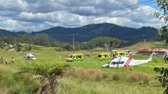 Three St John ambulances and two Northland Rescue Helicopters responded to the double-fatal crash north of Kāeo on April 2, 2022.