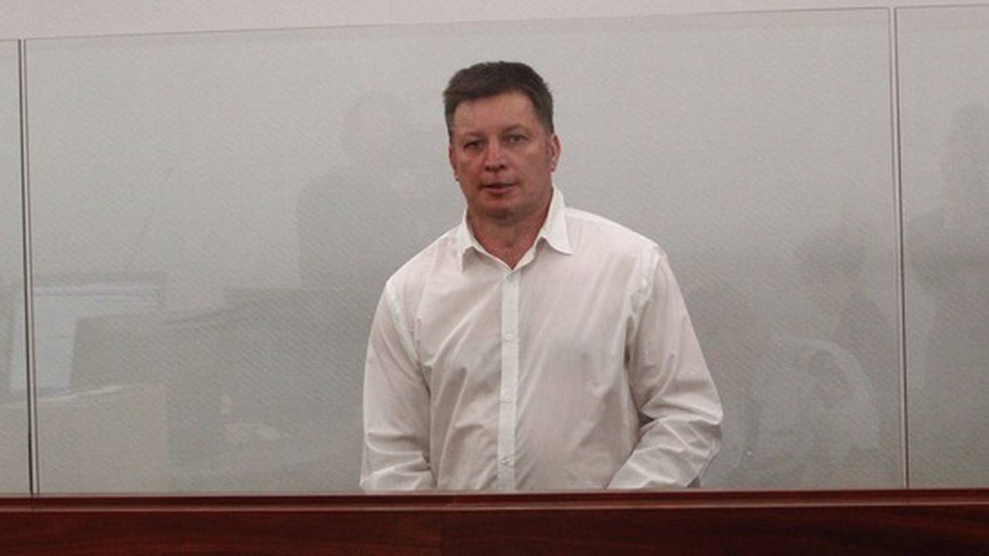 Paul Raymond Harris in the dock at Wellington District Court for sentencing after assaulting Green Party co-leader James Shaw in 2019. Photo / Melissa Nightingale