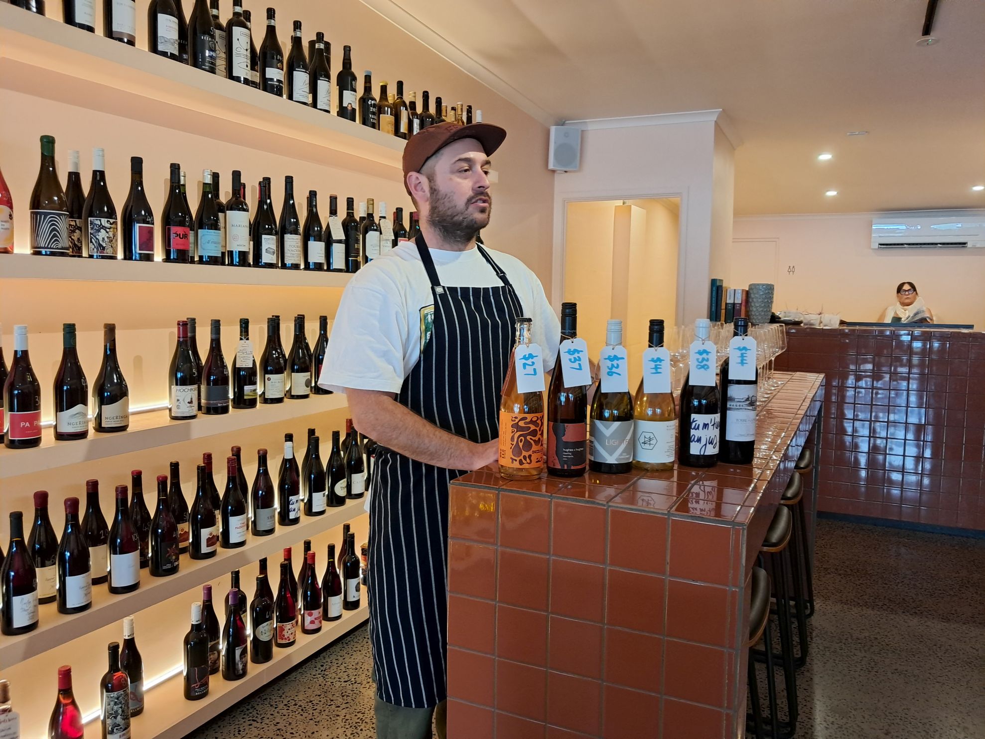 Jamie holding court at Spill Wine. Photo / Mike Yardley