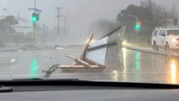 'Like the movies': Power pole narrowly misses man’s car during fierce Auckland storm