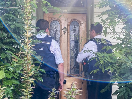 Police visiting the Auckland home of Green Party MP, Golriz Ghahraman on January 16. Photo / George Block
