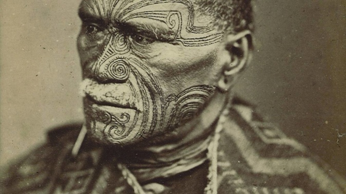 Image from a gelatin silver print of King Tāwhiao from circa 1880. Photo / Elizabeth Pulman