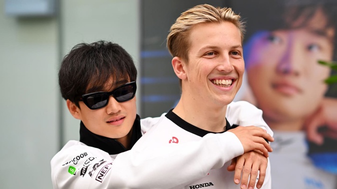 Liam Lawson and Yuki Tsunoda at the 2024 Brazil Grand Prix. Photo / Red Bull
