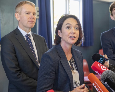 Police Minister Ginny Andersen with PM Chris Hipkins. Photo / Mark Mitchell