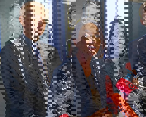 Police Minister Ginny Andersen with PM Chris Hipkins. Photo / Mark Mitchell