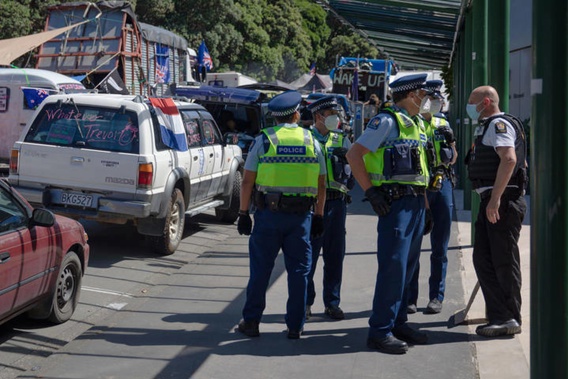 "Negotiation and de-escalation" was the only way to resolve the protest, Police Commissioner Andrew Coster has said. (Photo / RNZ)