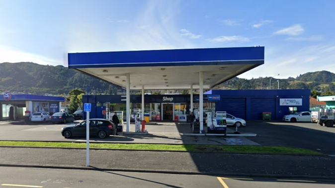 Anaru Rueben was one of three who stormed the Thames Gull service station in January this year and fled with cigarettes and the till. Image / Google maps