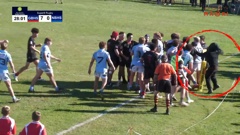 A hooded man stormed the field during an altercation in a school rugby match and punched a player from Napier Boys' High School. Photo / Whakaata Māori
