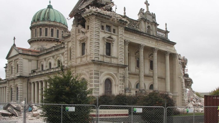 Christchurch's Cathedral of the Blessed Sacrament prior to demolition. (Photo / Geoff Sloan)