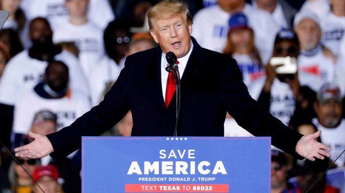Former President Donald Trump speaks at a rally, Saturday, Jan. 29, 2022, in Conroe, Texas. (Photo / AP)