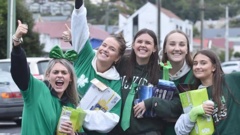 Dunedin students celebrate St Patrick's Day. Photo / Otago Daily Times