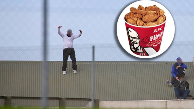 The promise of KFC was too finger-lickin' good for a group of youths who were on the roof of an Oranga Tamariki facility for about 30 hours over the weekend. Image / NZME