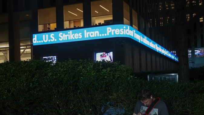 'U.S. Strikes Iran' is displayed on the Fox News ticker. Photo / Getty Images