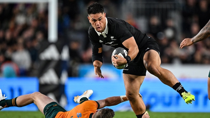 Quinn Tupaea of New Zealand, New Zealand All Blacks v Australia Wallabies, 2025 Rugby Championship and Bledisloe Cup rugby union match at Eden Park. Photo / Photosport