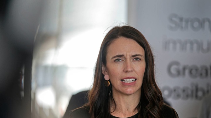 Prime Minister Jacinda Ardern opened a new vaccination centre at the Cloud in Tamaki Makaurau as the nation records a record high number of daily cases. Photo / Alex Burton
