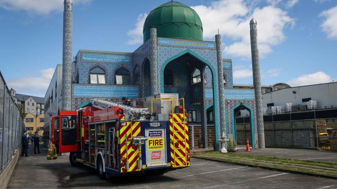 Imam Reza mosque in New Lynn, Auckland, was damaged in a blaze this morning. Photos / Mike Scott