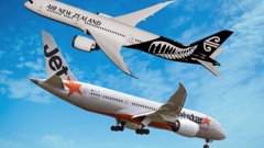 Jetstar and Air New Zealand both launched sales this week, discounting domestic airfares. Photo / Composite