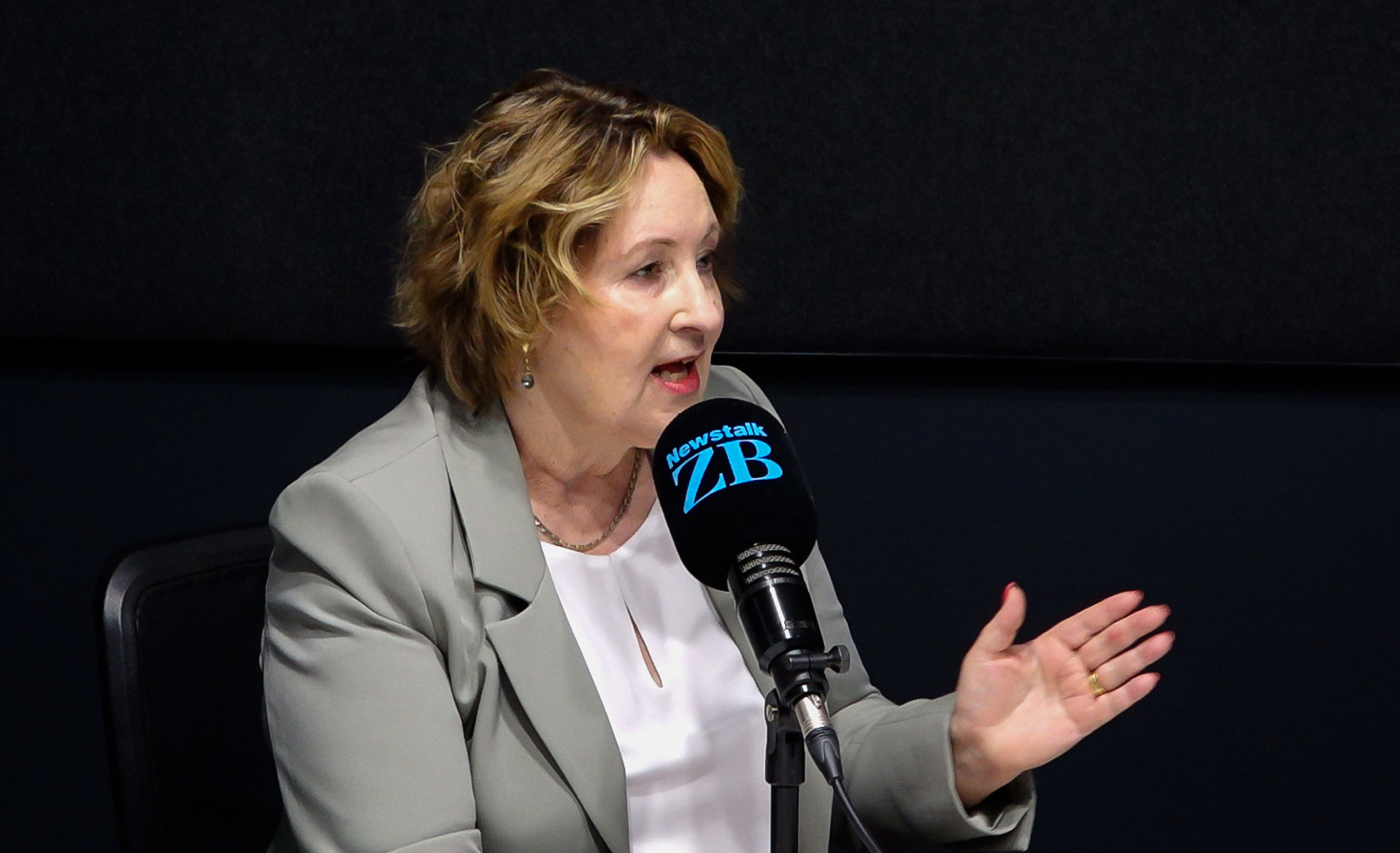 Diane Calvert in studio with Nick Mills.