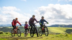 Family fun on Ohakune's Old Coach Road. Photo / Mountains to Sea-Plateau Productions
