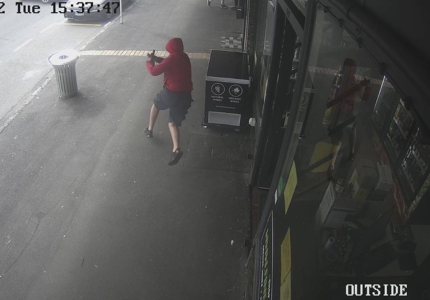 CCTV shows the youth making his escape. Photo / Supplied