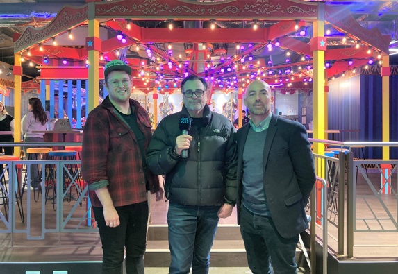 Archie Brothers Operations Manager Bernie Voice, Nick Mills and Precinct Properties Project Director Michael Sweetman. Image / Newstalk ZB