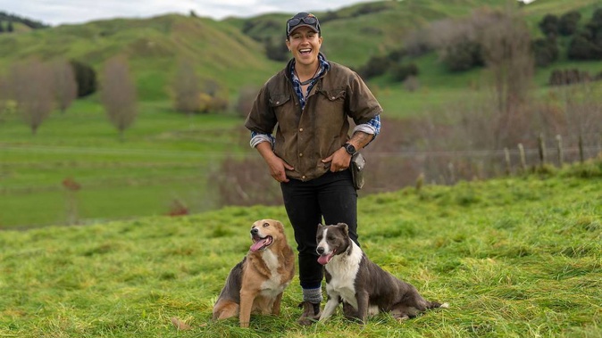 Chloe Butcher-Herries working on the farm. She has won a top award. Photo / Supplied