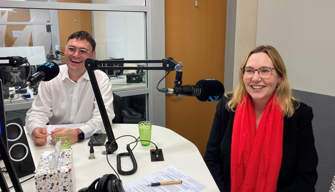 NZ Taypayers Union Executive Director Jordan Williams and Labour candidate for Rongotai Fleur Fitzsimons. Image / Newstalk ZB