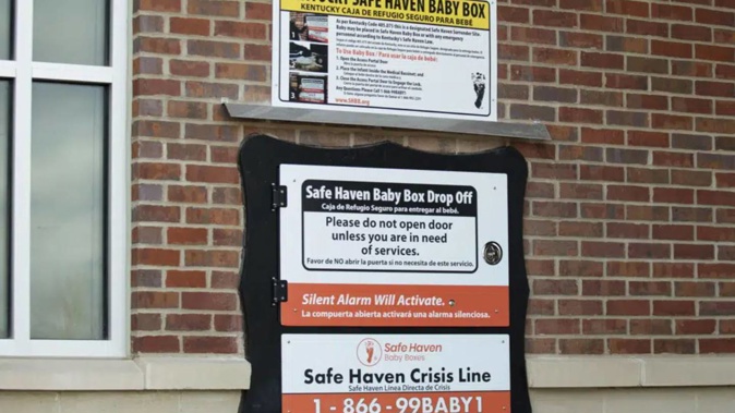 The Bowling Green Fire Department's Safe Haven Baby Box. Photo / AP