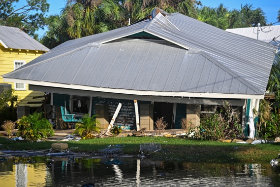 A house destroyed by Hurricane Helene. Photo / AFP