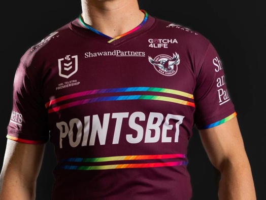 The Sea Eagle's Pride jersey. Photo / Manly Digital