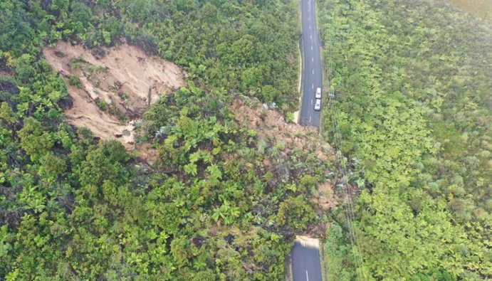 A slip on Matarangi Rd on the Coromandel. Photo / Thames-Coromandel District Council