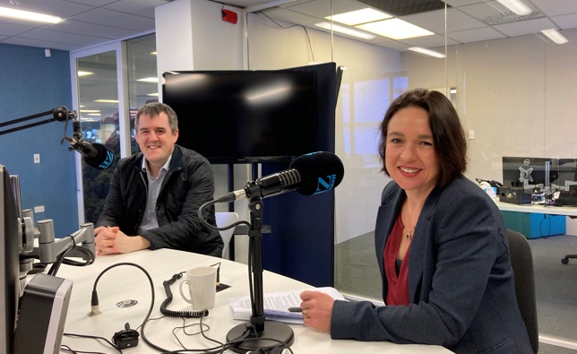 National MP Chris Bishop and Labour MP for Hutt South Minister Ginny Andersen. Image / Newstalk ZB