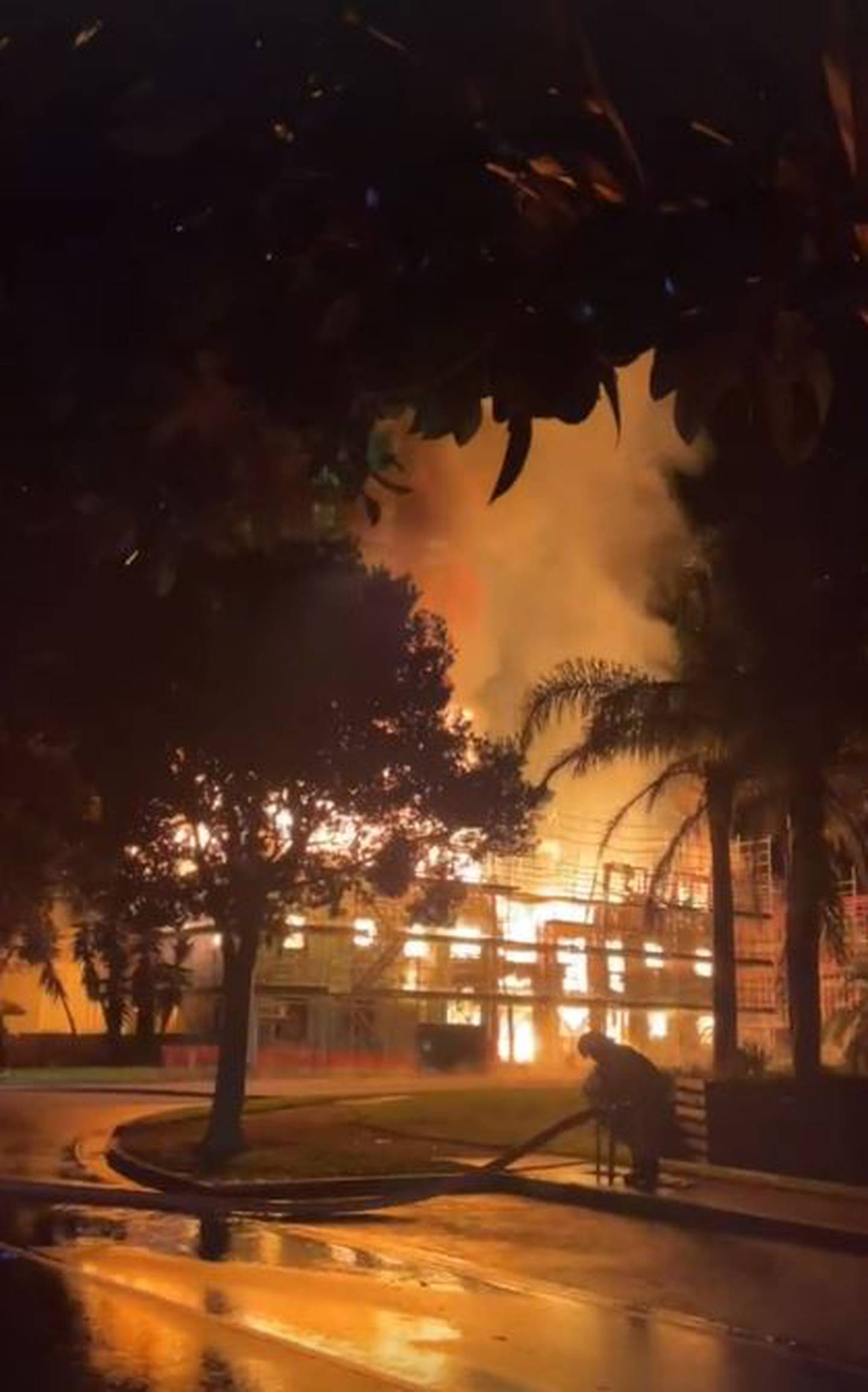 A blaze has ripped through a Kainga Ora construction site. Photo / Supplied