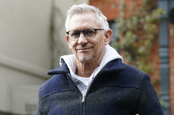 British football broadcaster Gary Lineker leaves his home in London. Photo / AP