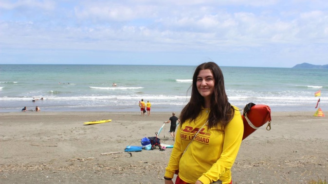 Lifeguard Ally Jones at Paekākāriki Beach.